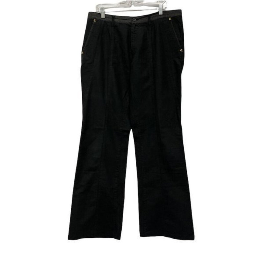 Just Cavalli Men's Sz 54 (Waist 37") Tiger Riveted Black Flare Bell Bottom Pants